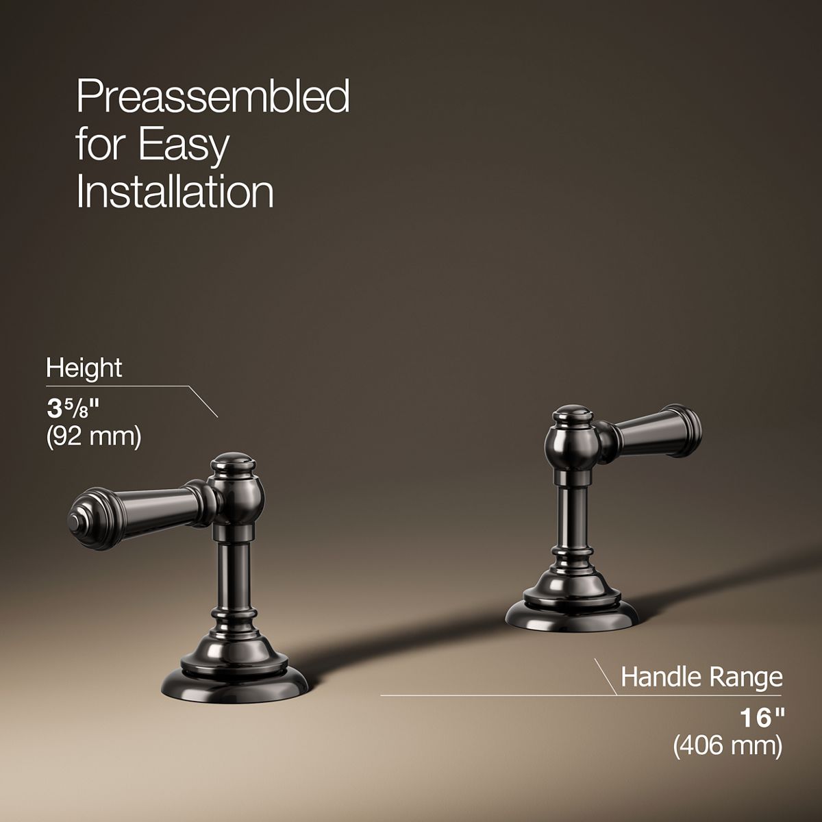 3/4 view of product with dimensions