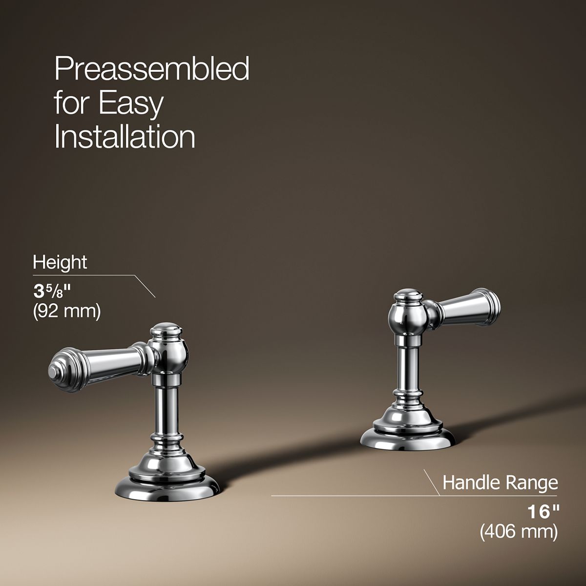 3/4 view of product with dimensions