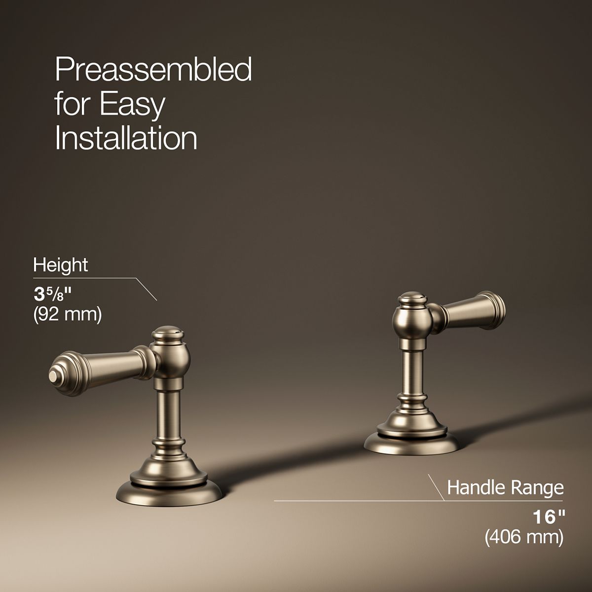 3/4 view of product with dimensions
