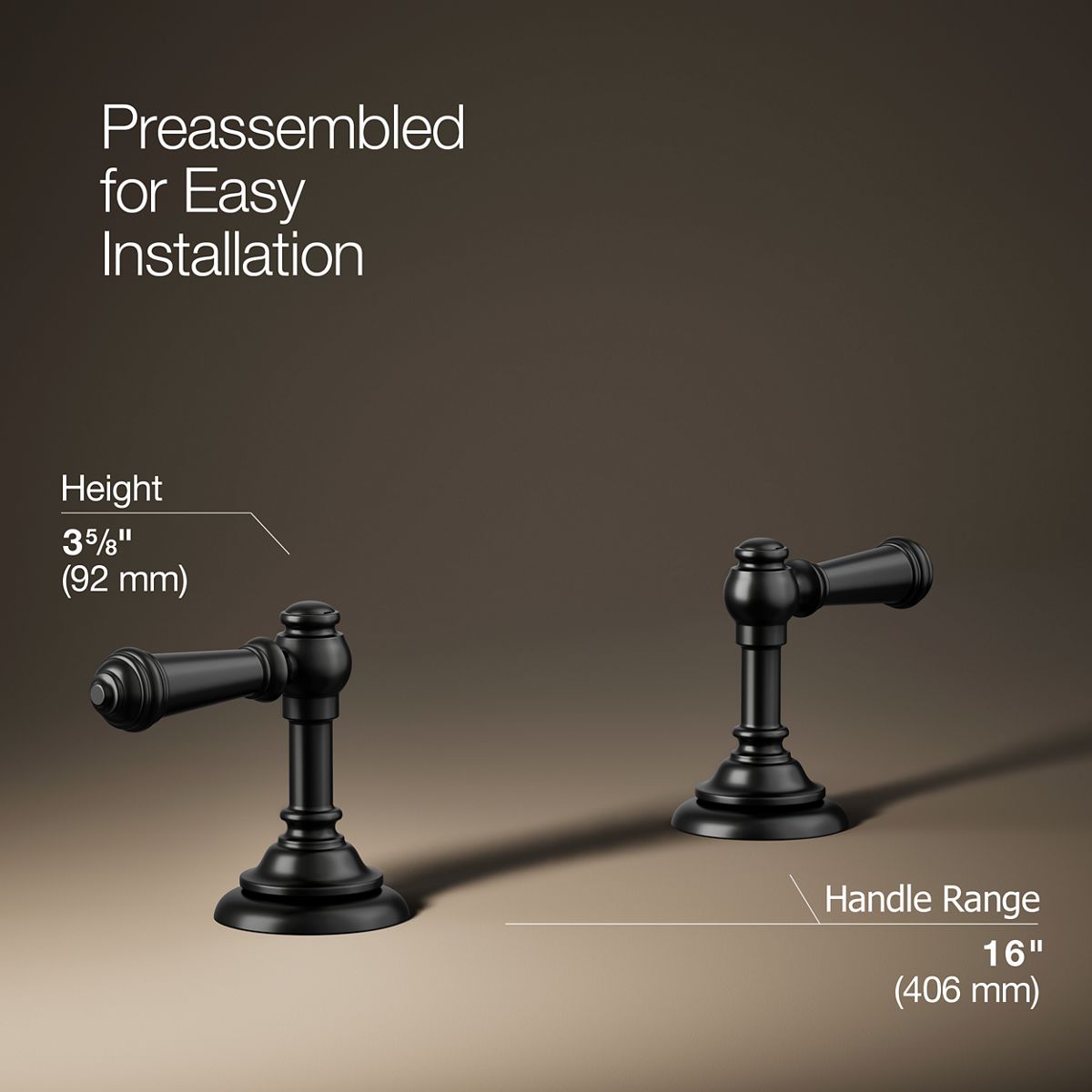 3/4 view of product with dimensions