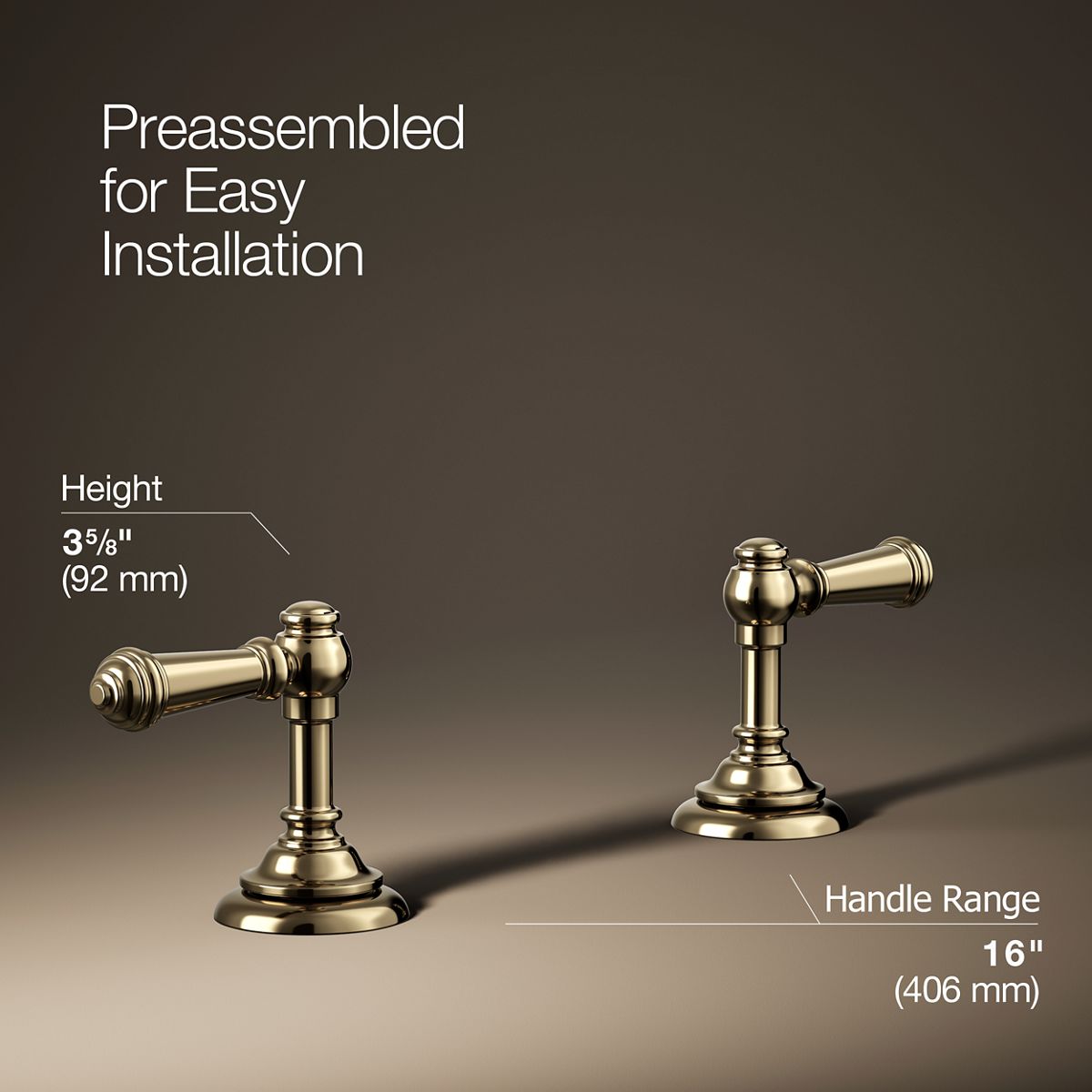 3/4 view of product with dimensions