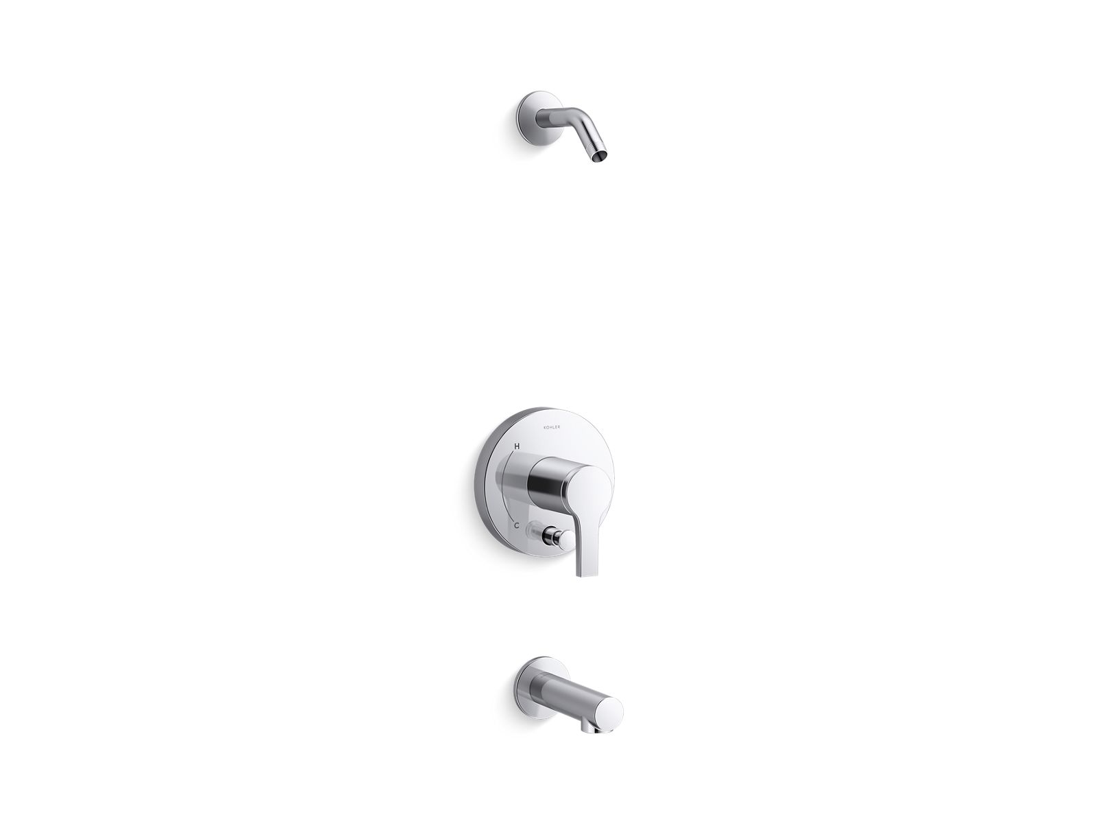 Elate Rite-Temp bath and shower trim kit with push-button diverter, without showerhead