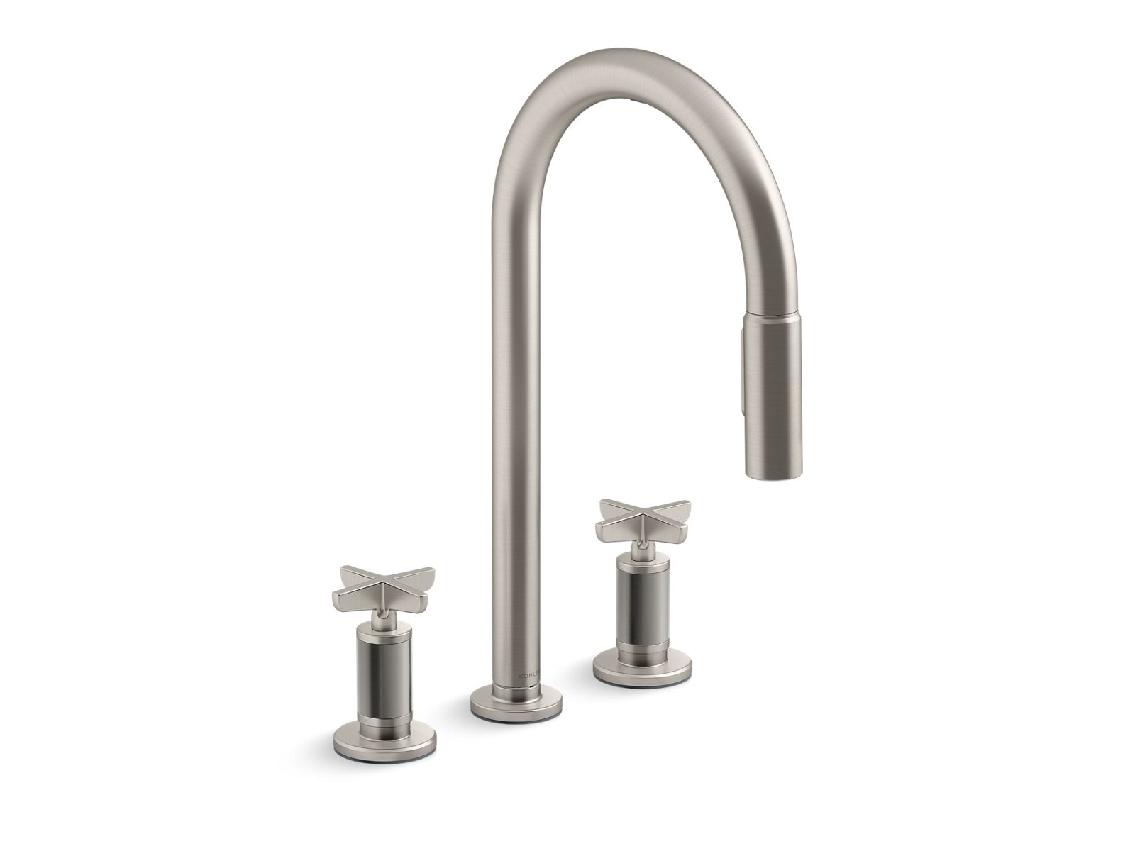 Billet Touchless pull-down kitchen sink faucet with two-function sprayhead