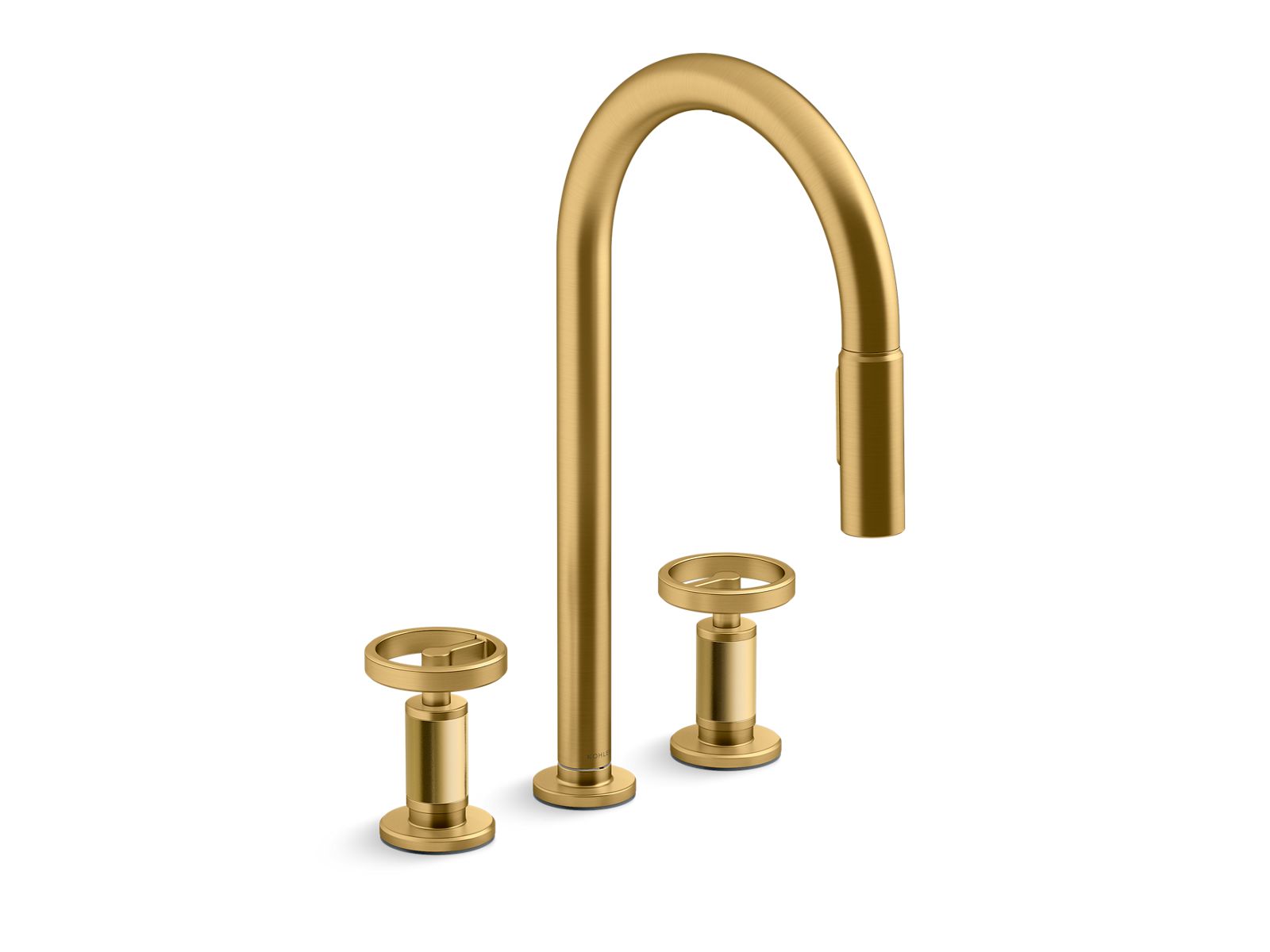 Billet Touchless pull-down kitchen sink faucet with two-function sprayhead