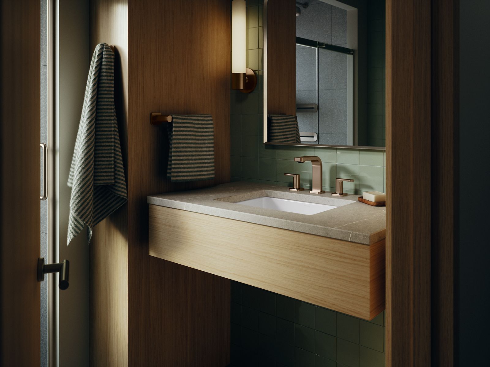 Products in use in close room view