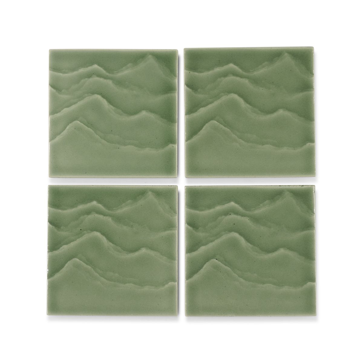 4"x 4" Feature Tile produced by The KOHLER WasteLAB in Dark Celadon, Qty 32