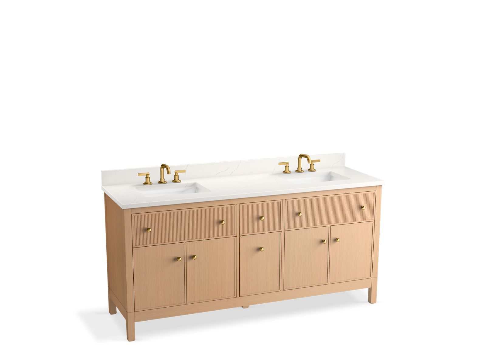 Malin 72" Bathroom Vanity with Sinks & Quartz Top