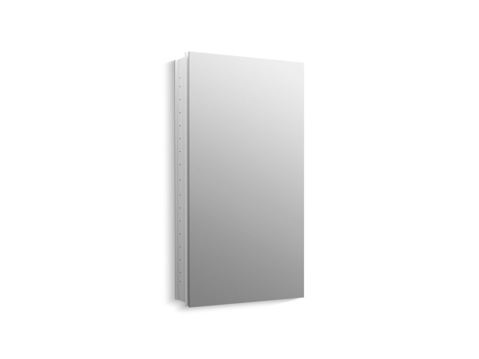 Catalan 20-1/8" W x 36-1/8" H aluminum single-door medicine cabinet with 170 degree hinge