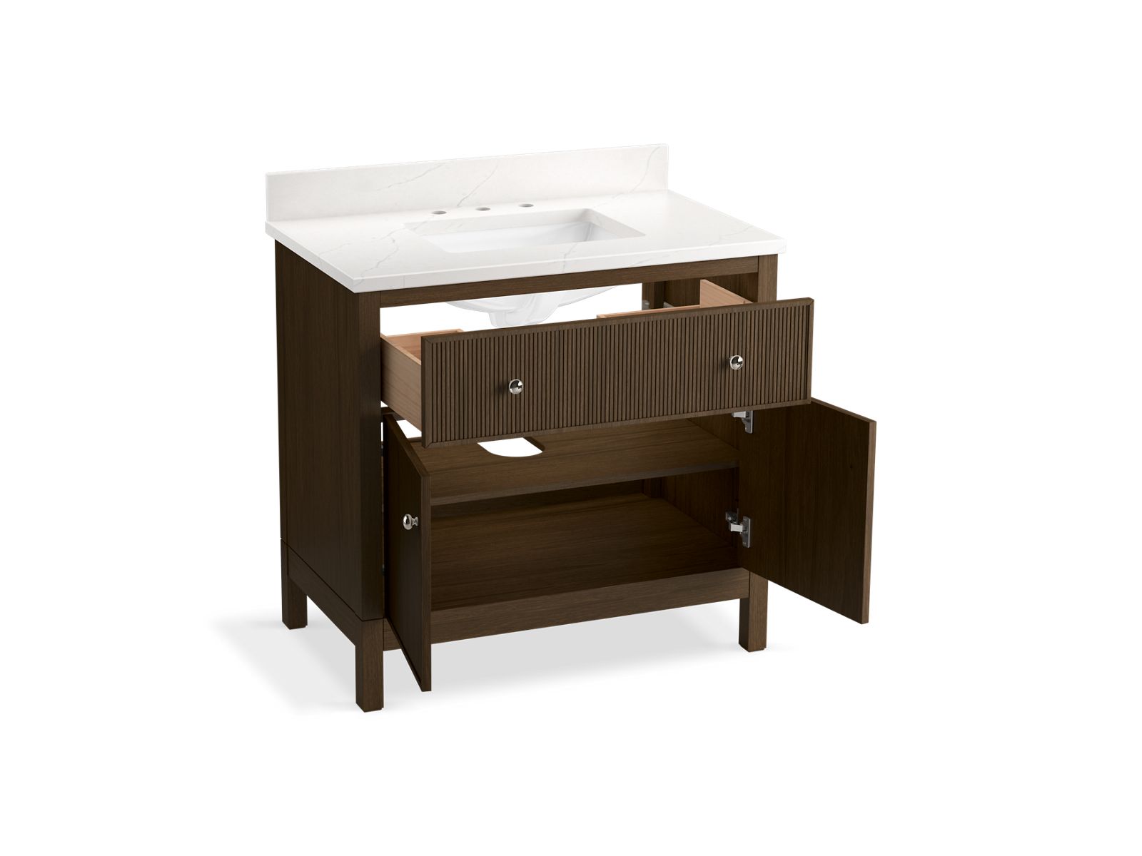3/4 view of product with door open