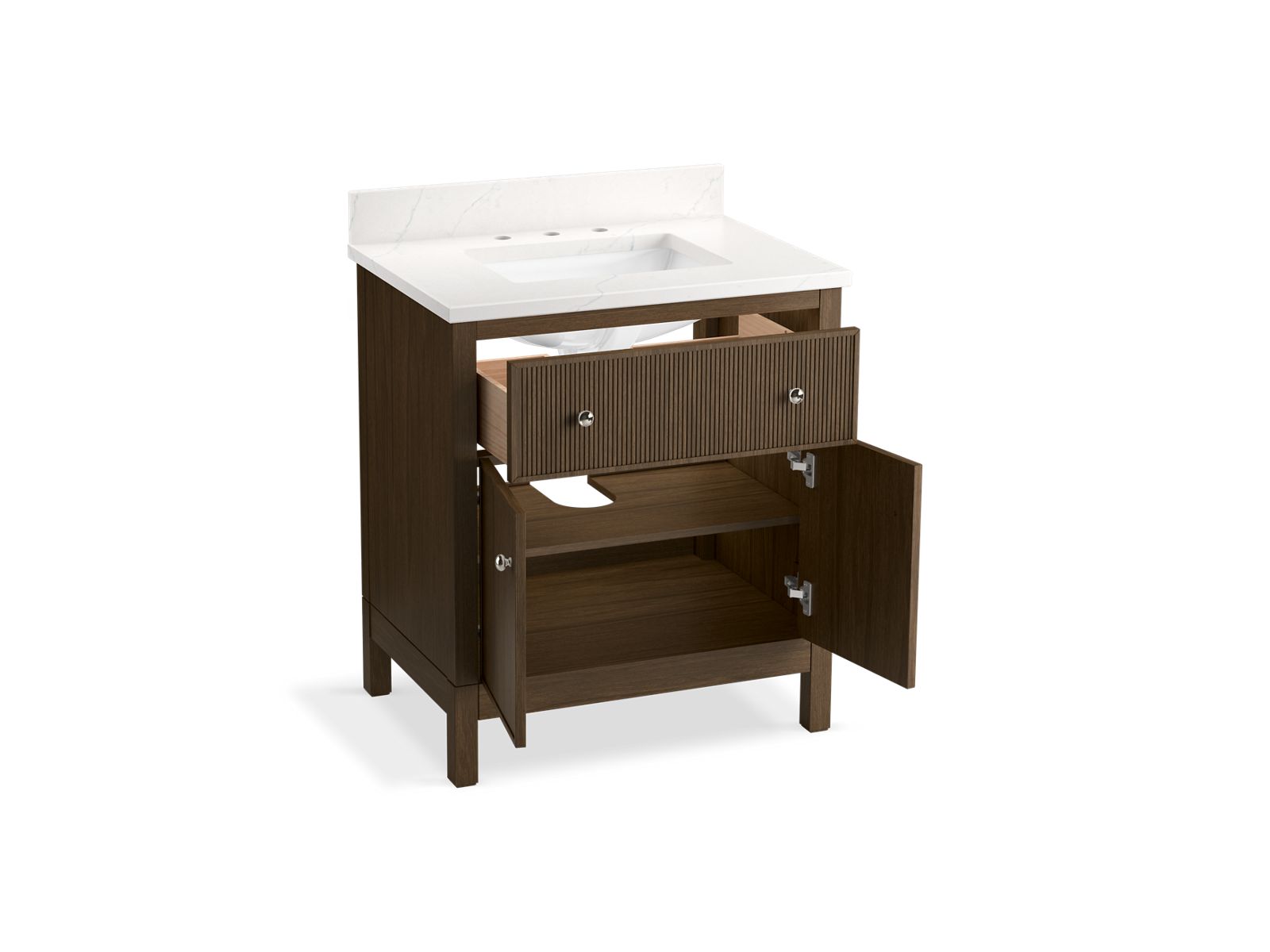 3/4 view of product with door open