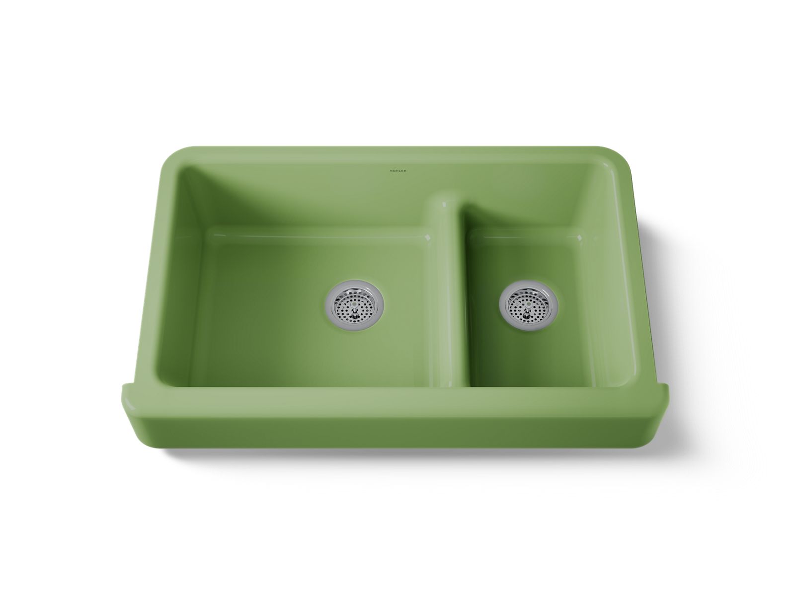 Whitehaven Smart Divide 35-1/2" undermount double-bowl farmhouse kitchen sink with short apron