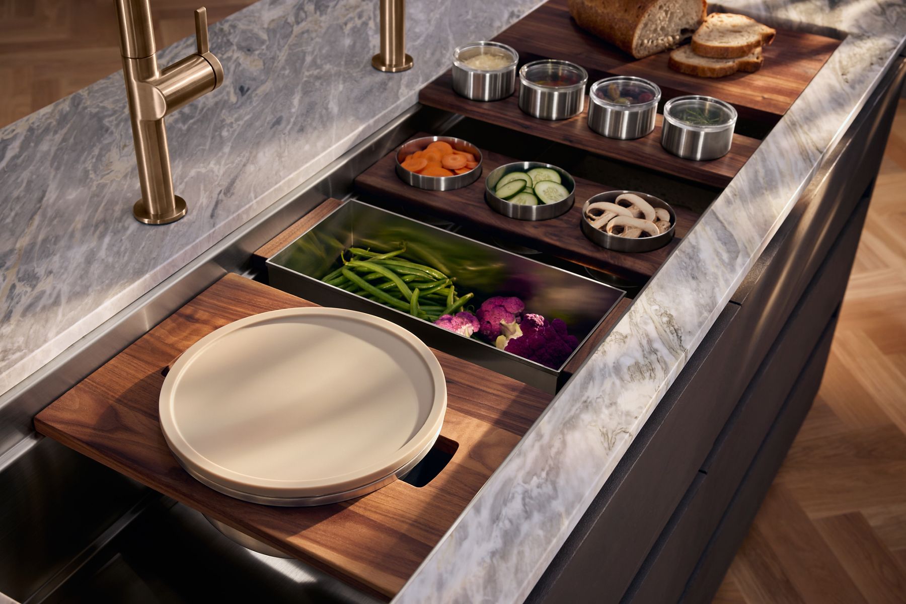 Synthos 4-Piece Workstation Sink Set | K-34542-WAL | KOHLER