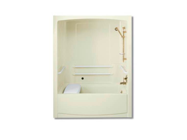 Freewill Multi-Piece Whirlpool and Shower Module, Brushed Stainless ...
