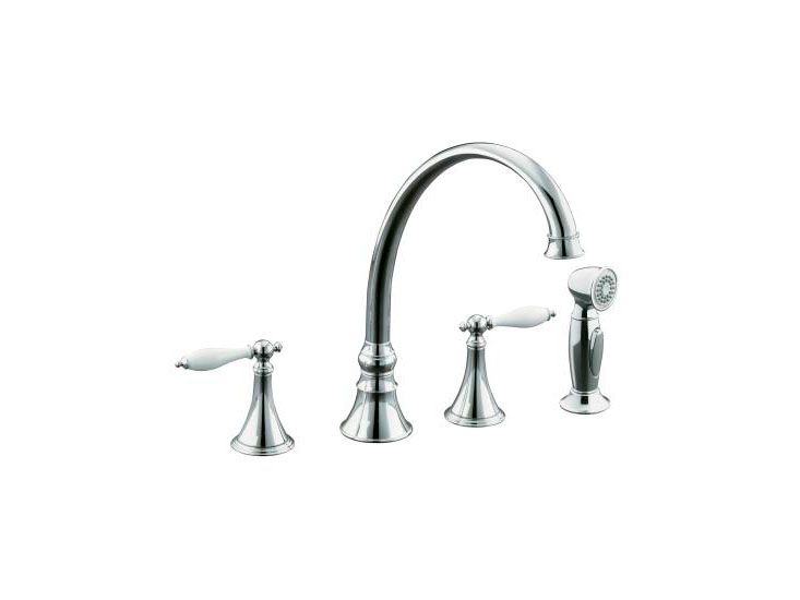 Finial Traditional Kitchen Sink Faucet with 9-3/16