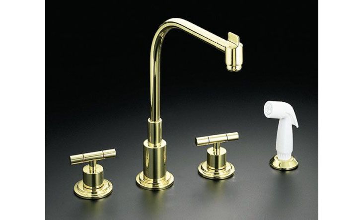 Taboret Kitchen Sink Base Faucet with Escutcheons, Rotating Aerator and ...
