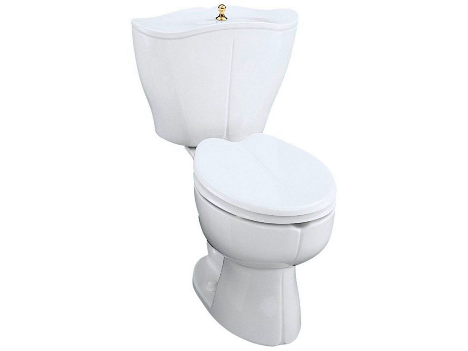 Fleur Round-Front Toilet with Polished Chrome Flush Actuator, Seat