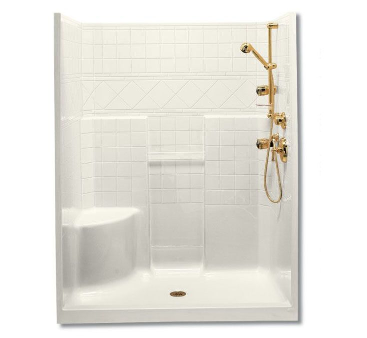 Terracina 5' One-Piece Shower Module with Tile-Look Walls, Clear ...