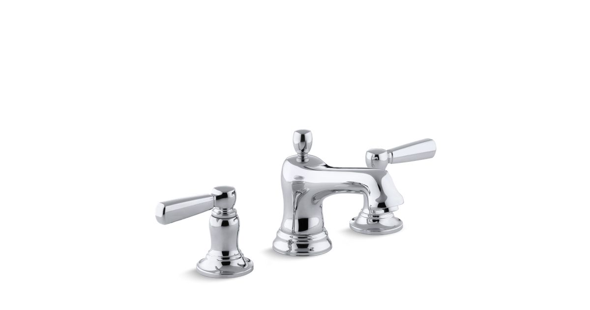 K 10577 4 Bancroft Widespread Sink Faucet Metal Lever Handles Kohler