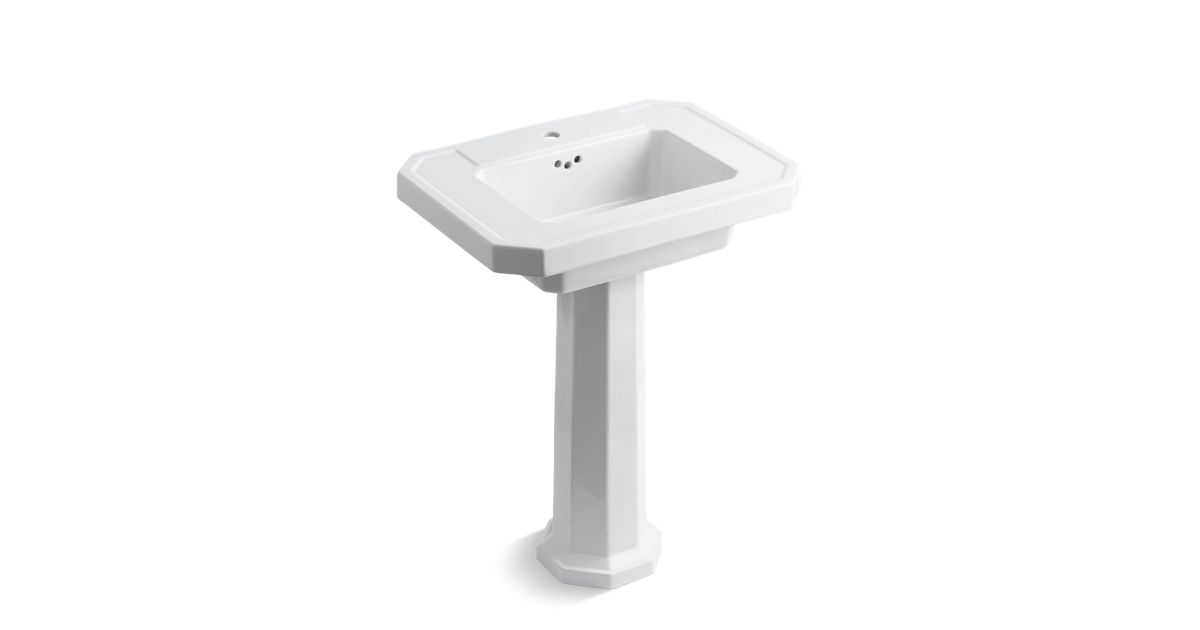 K 2322 1 Kathryn Fireclay Basin And Pedestal With Single Faucet Hole Kohler