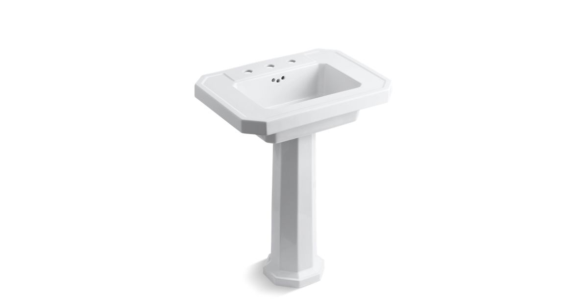 K 2322 8 Kathryn Fireclay Basin And Pedestal With 8 Inch Centers Kohler