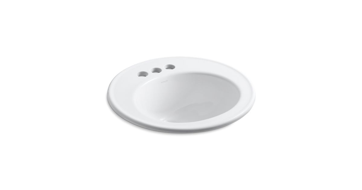 K22024 Brookline DropIn Sink with 4Inch Centers and Overflow KOHLER