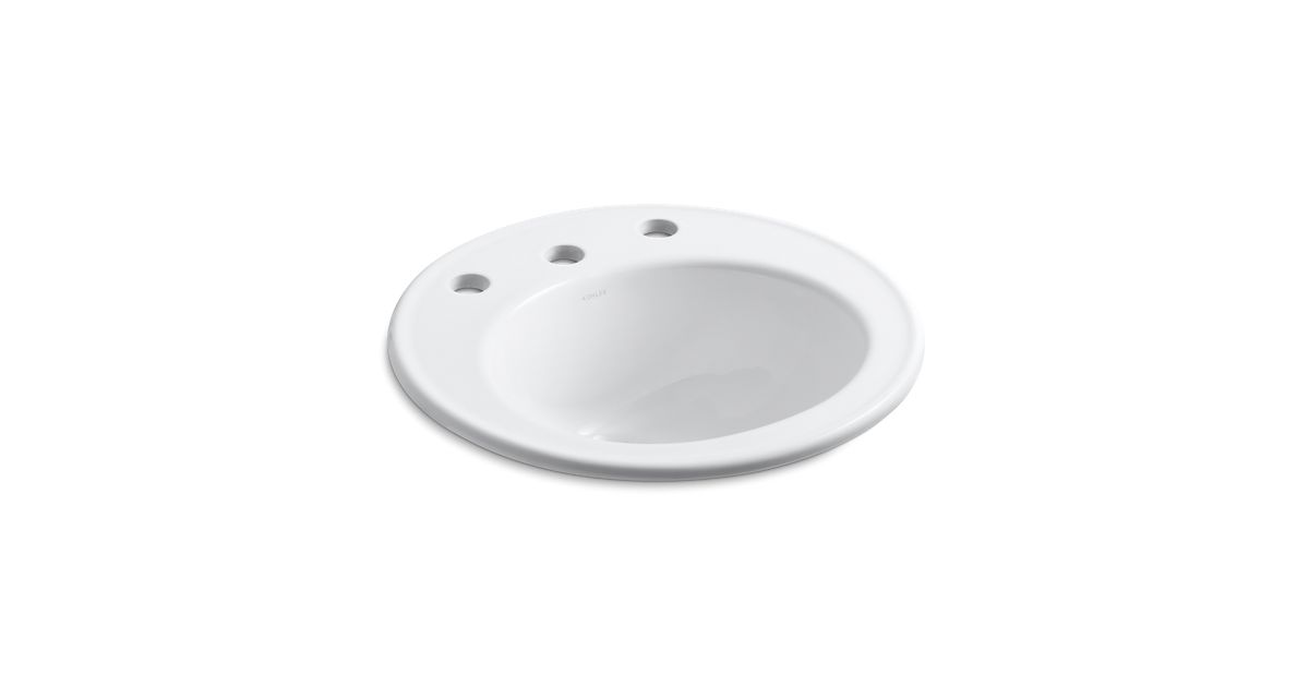 K22028 Brookline DropIn Sink with 8Inch Centers and Overflow