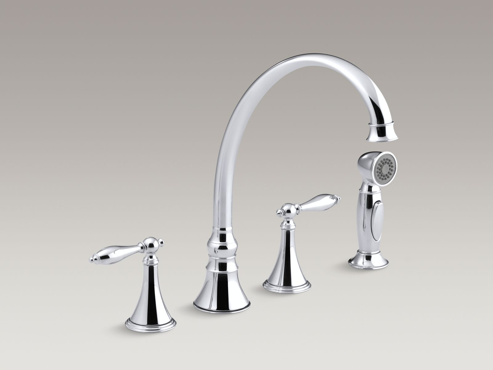 KOHLER | K-377-4M | Finial Traditional Kitchen Sink Faucet with