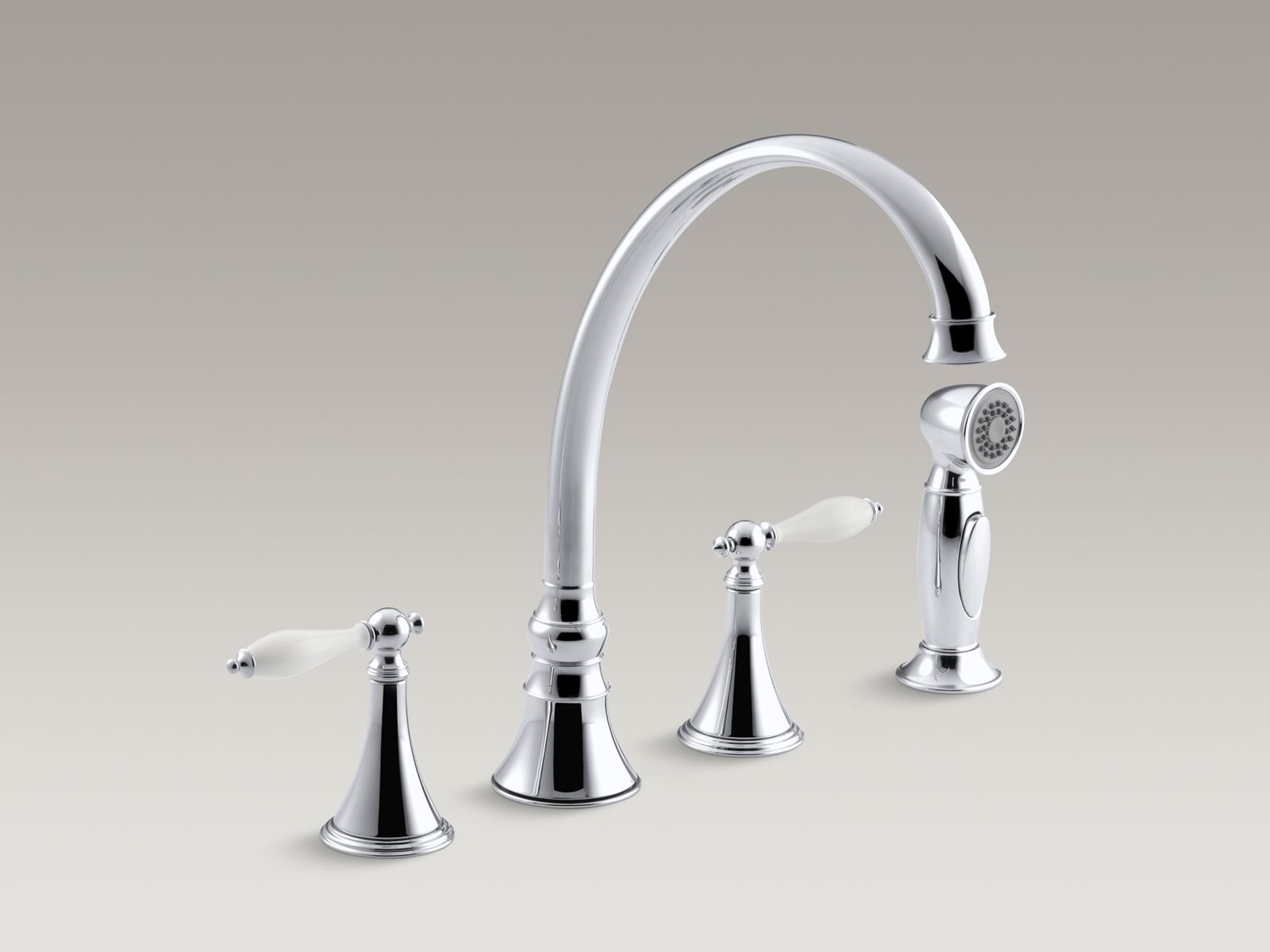 Finial Traditional Kitchen Sink Faucet