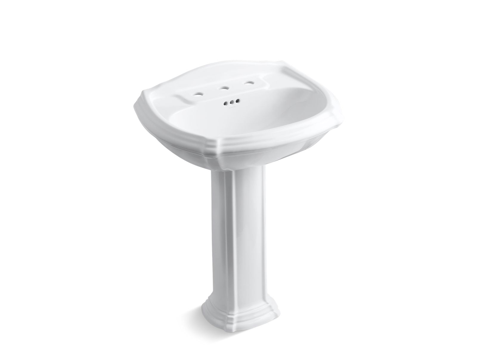 K2221T80 Portrait™ Pedestal Lavatory with 8" widespread faucet