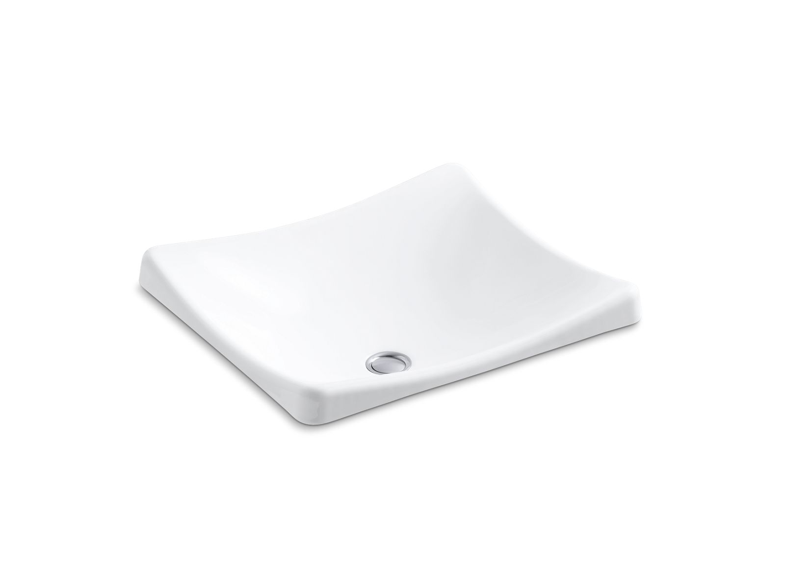 Kohler Co., Bathroom Sinks, Delicately sloping lines and a squared-off silhouette give the DemiLav Wading Pool sink a