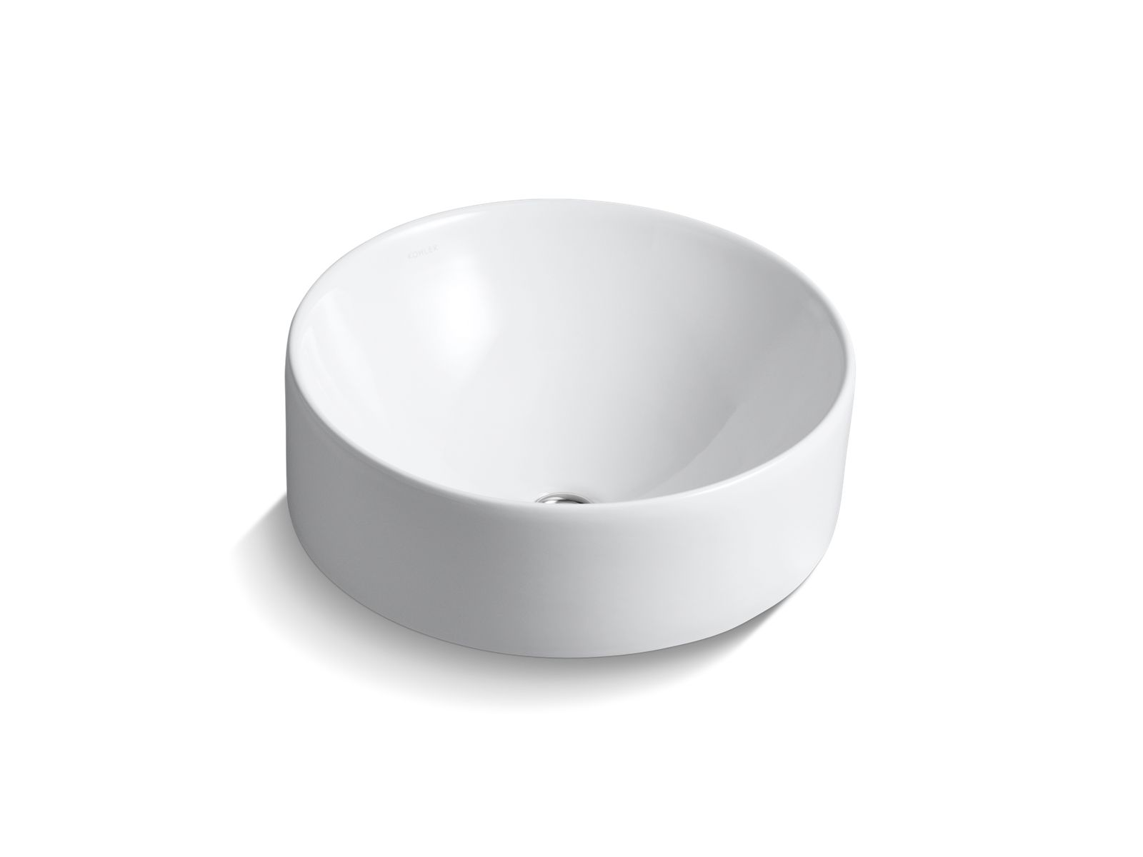 Kohler Co., Bathroom Sinks, Sleek and contemporary, the Vox Round vessel-style sink features a spherical basin and simple