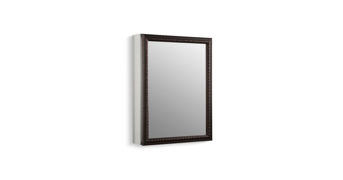 K 2967 Aluminum Medicine Cabinet With Bronze Framed Mirror Door