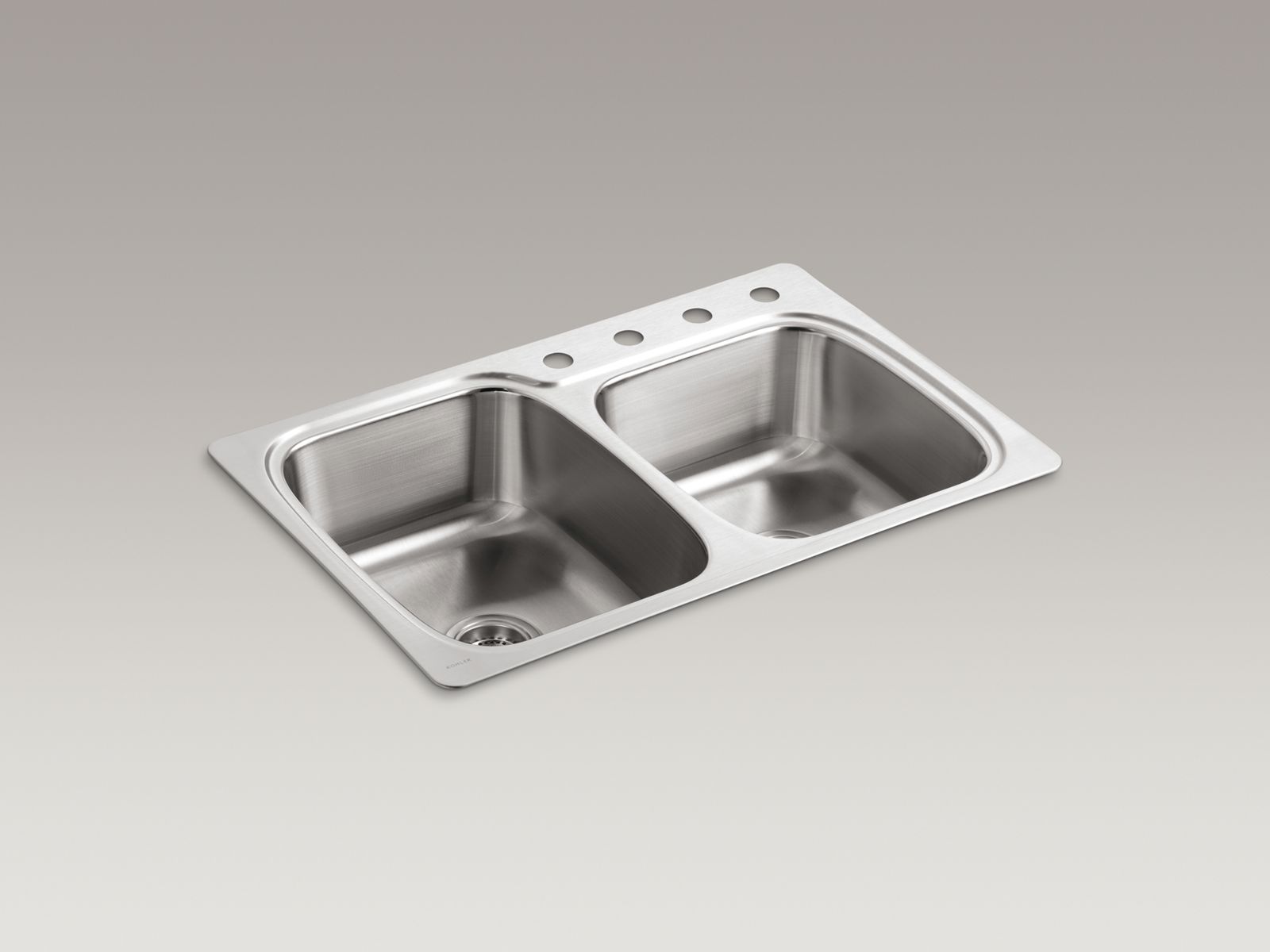 KOHLER | K-3372-4 | Verse Large/Medium Top-Mount Kitchen Sink with