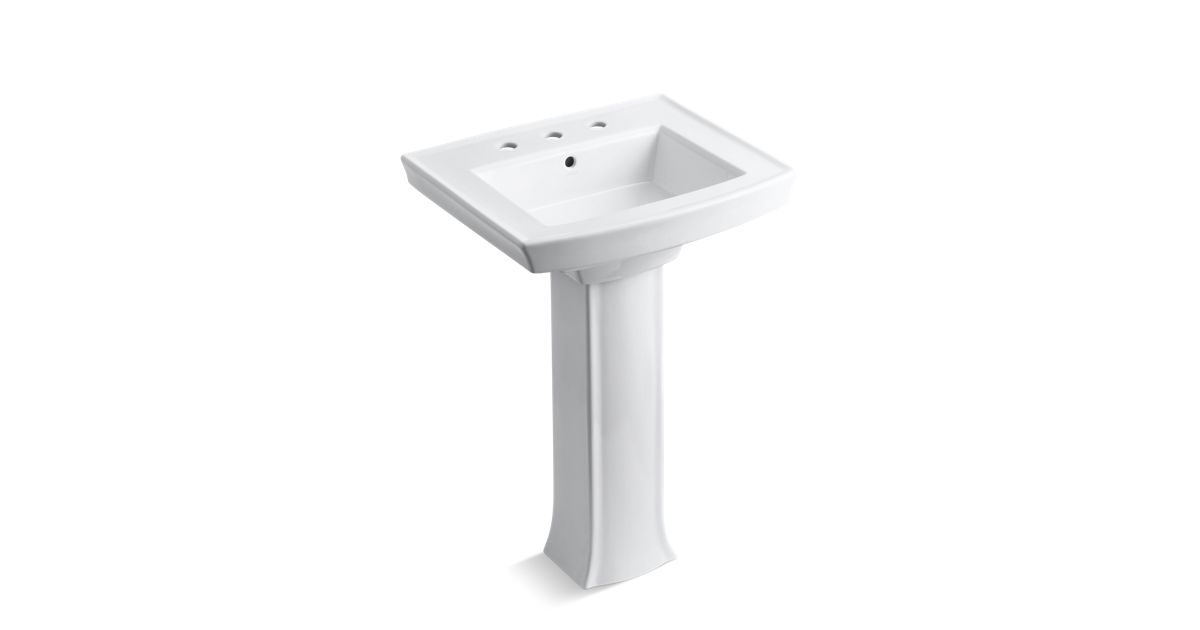 kohler archer pedestal combo bathroom sink in white