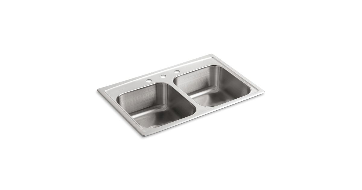 K 3346 3 Toccata Top Mount Kitchen Sink With Three Faucet Holes Kohler