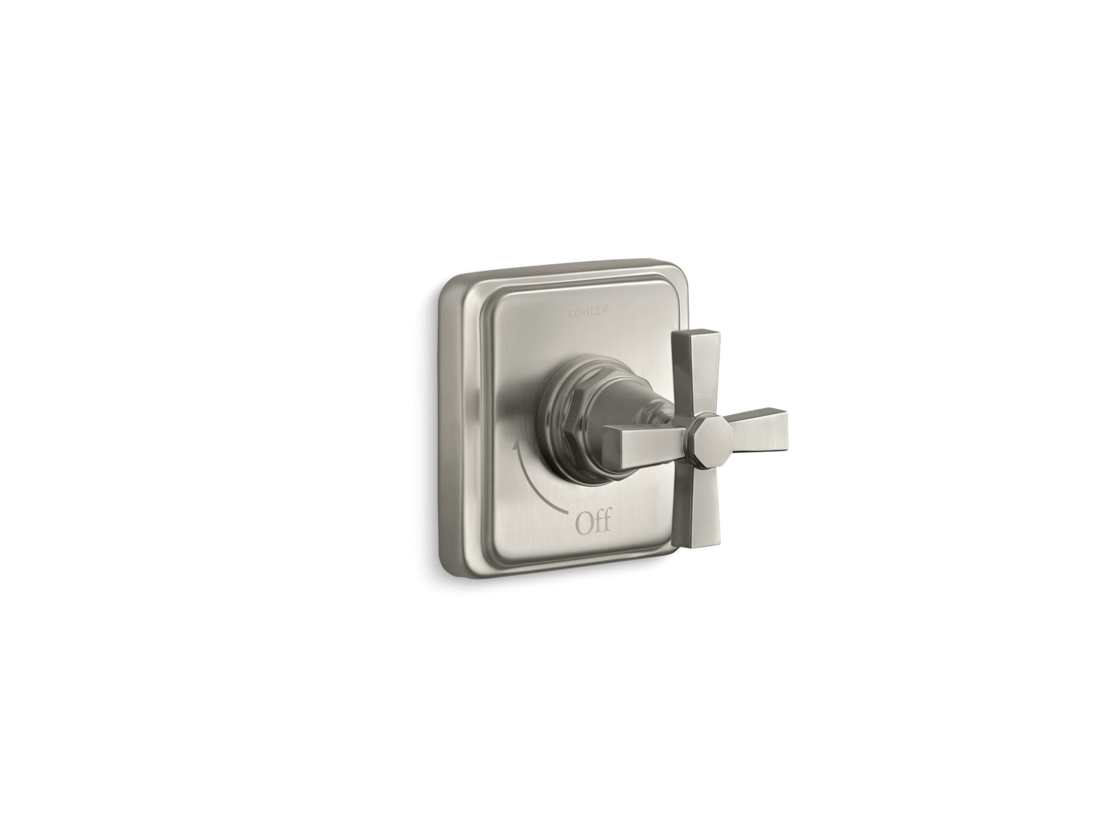Pinstripe Pure MasterShower volume control valve trim with cross handle