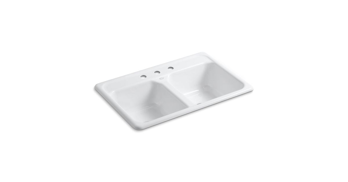 K 5817 3 Delafield Top Mount Kitchen Sink With Three Faucet Holes Kohler