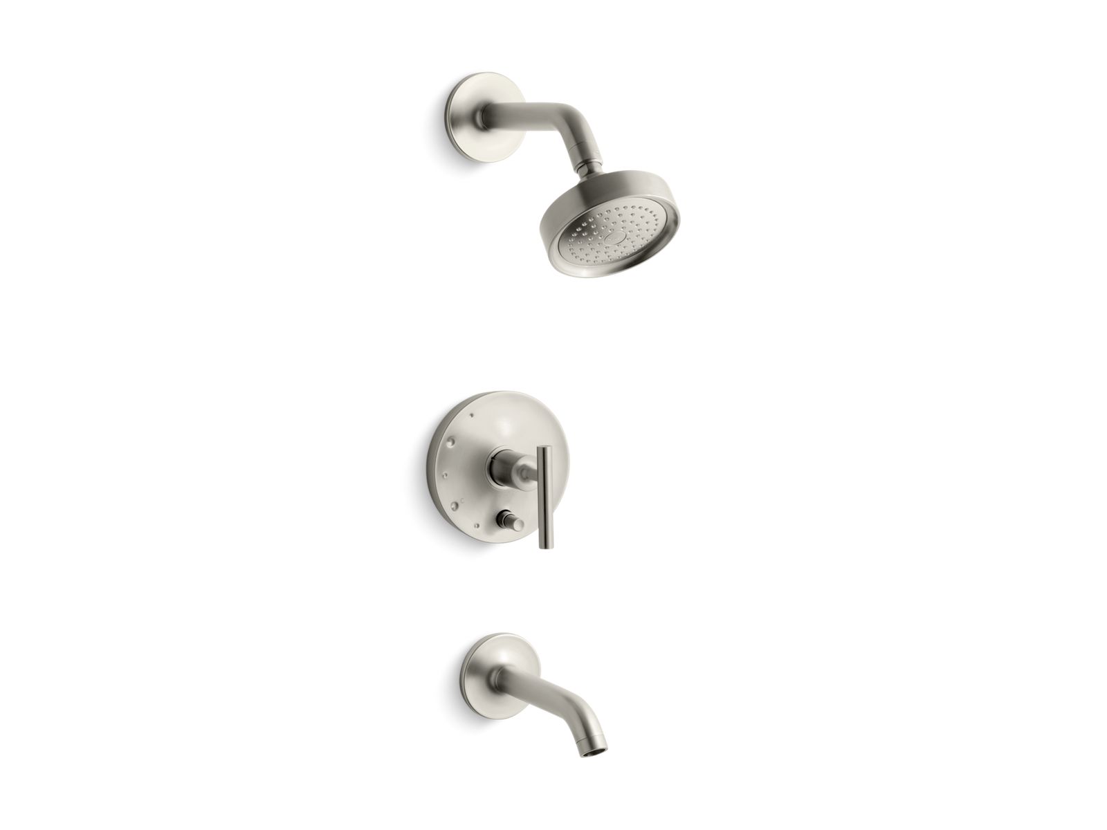 Purist Rite-Temp bath and shower trim kit with push-button diverter and lever handle, 2.5 gpm