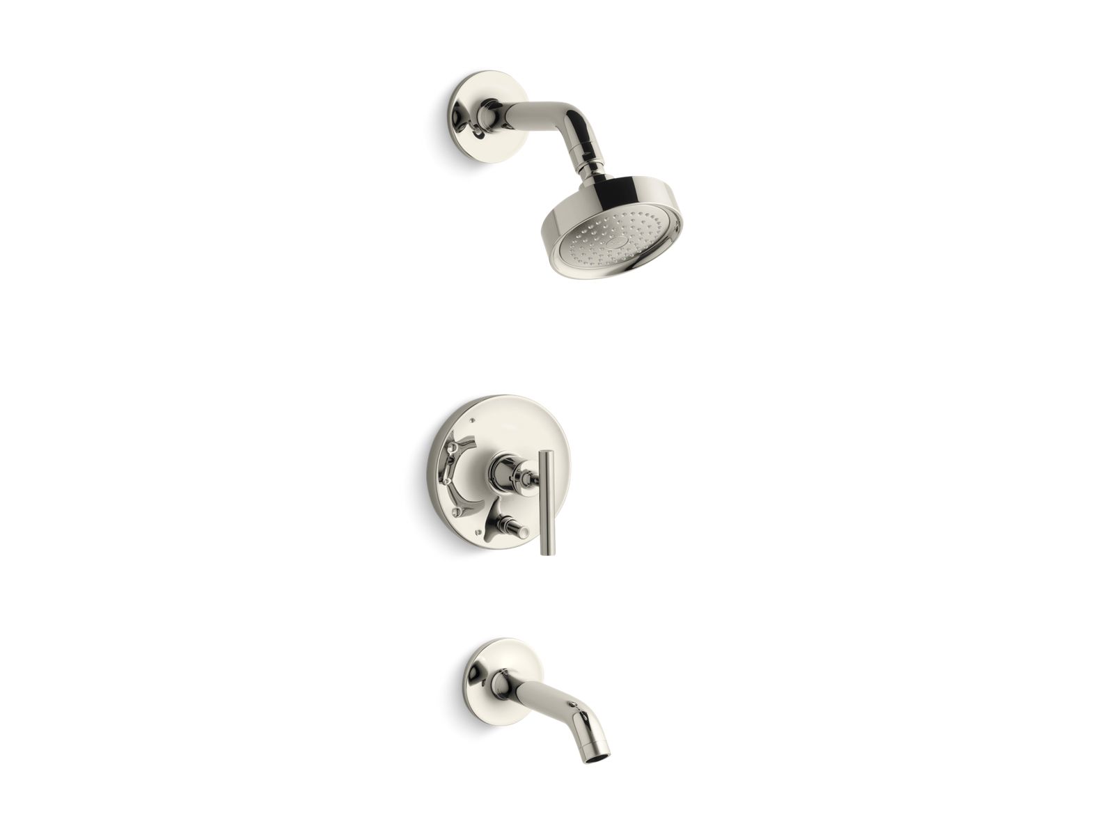 Purist Rite-Temp bath and shower trim kit with push-button diverter and lever handle, 2.5 gpm