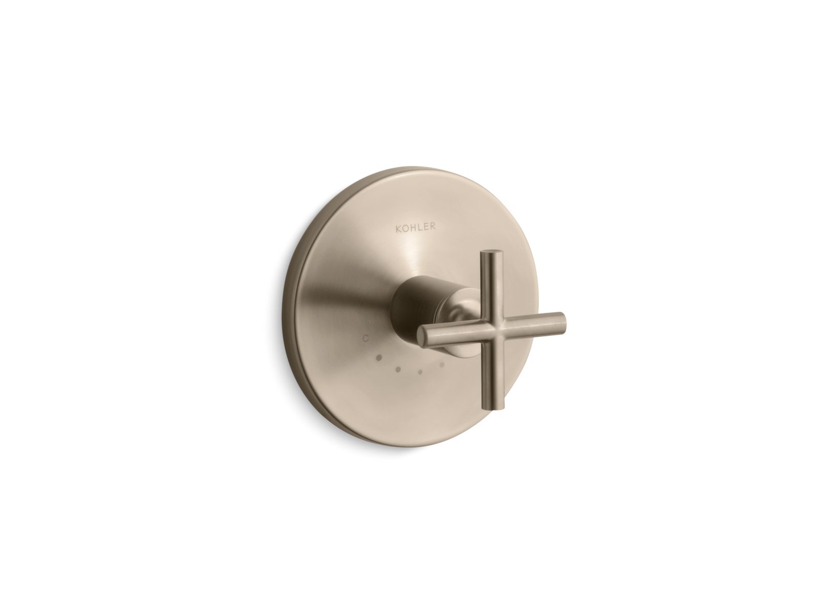 Purist MasterShower temperature control valve trim with cross handle