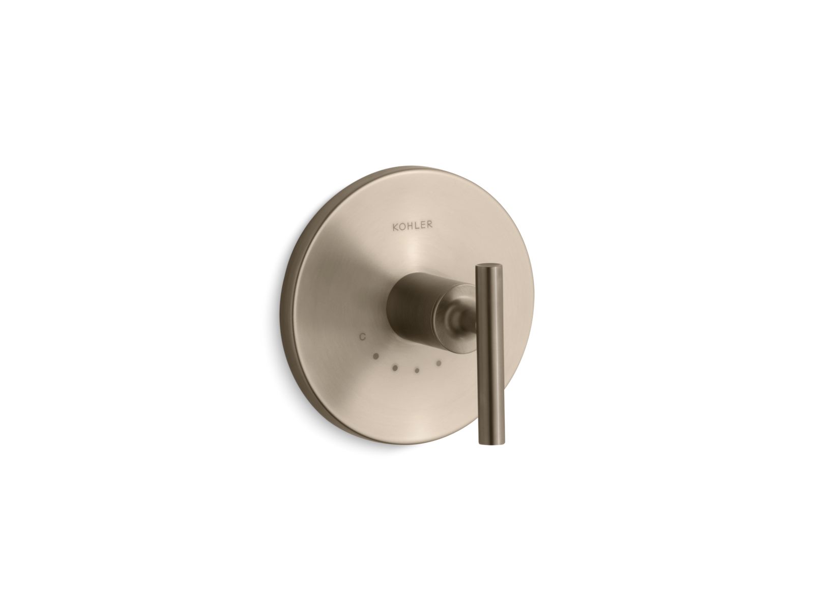 Purist MasterShower temperature control valve trim with lever handle