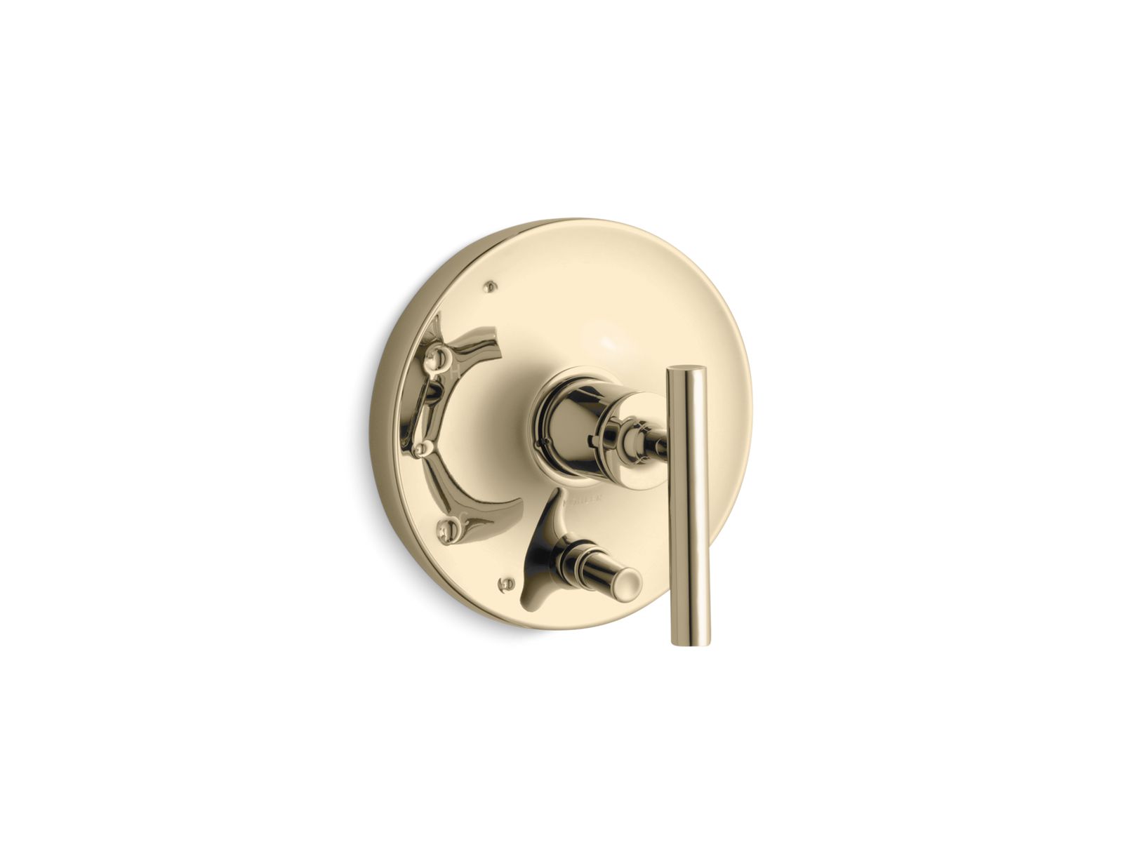 Purist Rite-Temp valve trim with push-button diverter and lever handle