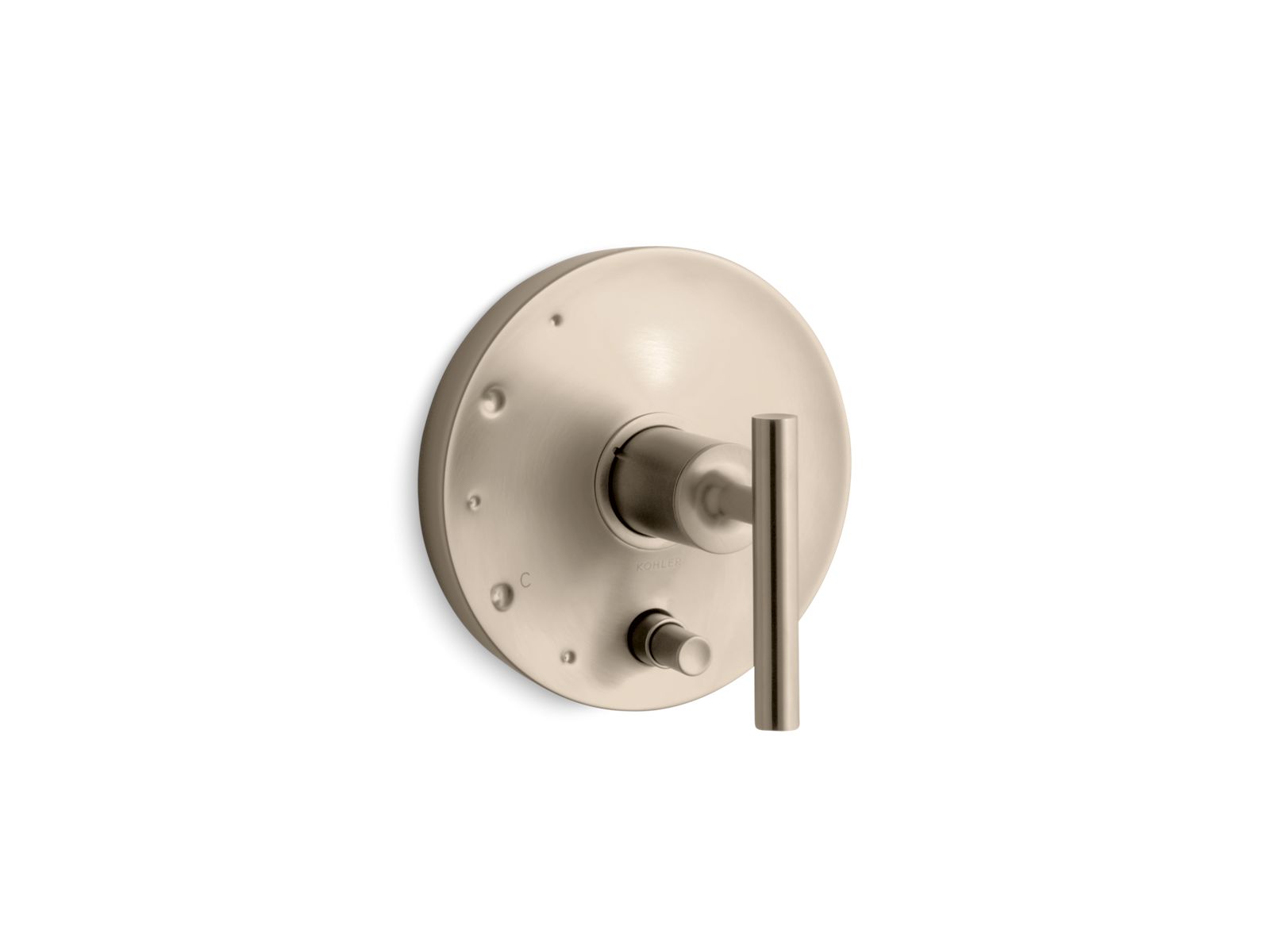 Purist Rite-Temp valve trim with push-button diverter and lever handle