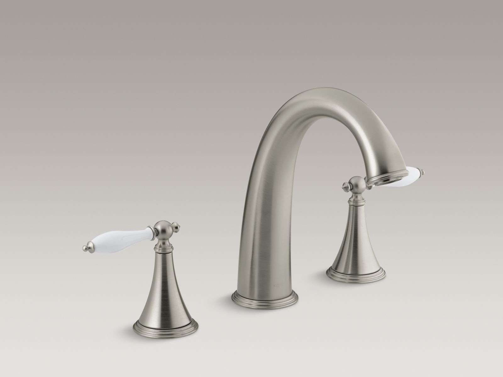 Finial Traditional Deck-Mount Bath Faucet Trim For High-Flow Valve