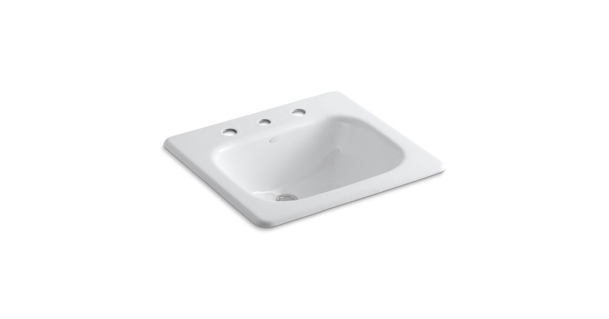 K28958 Tahoe dropin bathroom sink with 8" widespread faucet holes