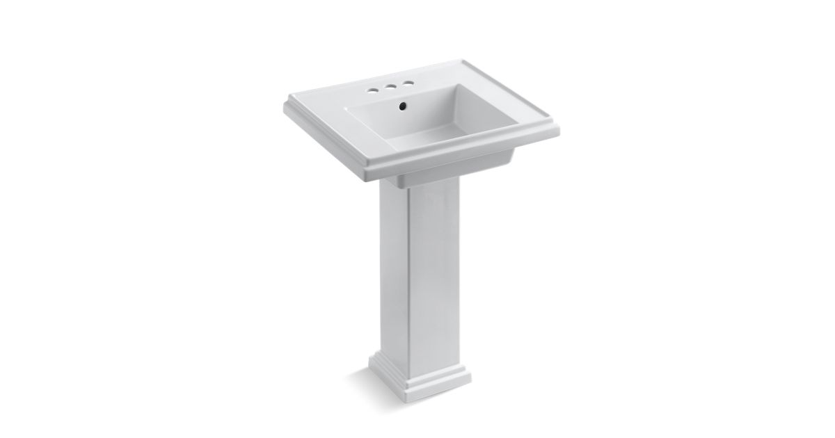 K28444 Tresham 24Inch Pedestal Sink with 4Inch Centerset KOHLER
