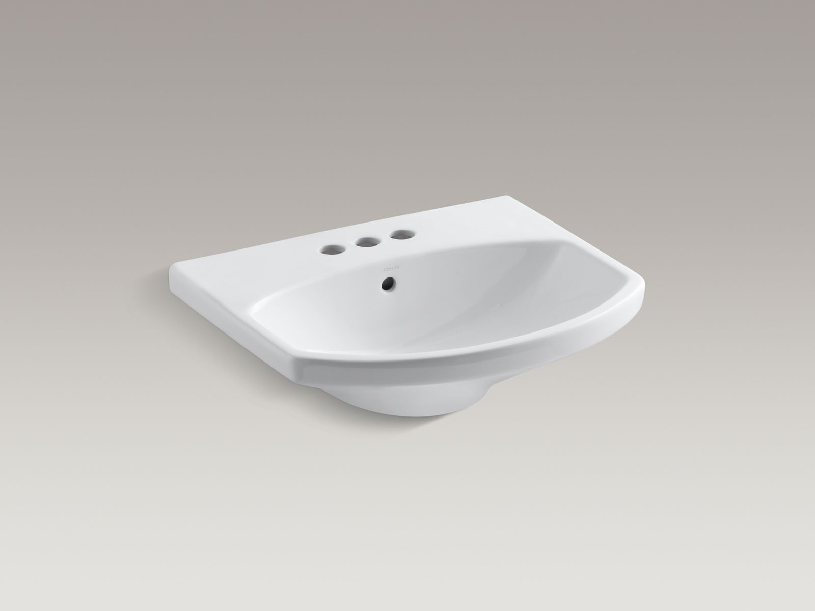 Kohler K-2323-4-33 Kathryn Pedestal Lavatory Basin – 4-Inch Faucet Centers – 27″ X 20″ – Mexican Sand – Fireclay Construction