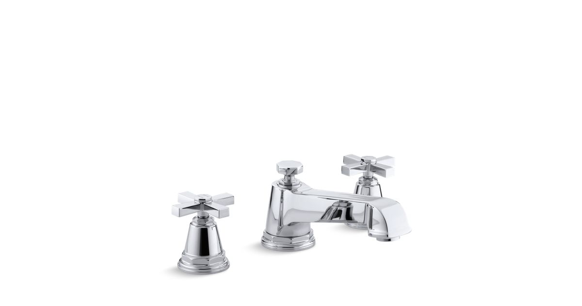 K T13140 3a Pinstripe Pure Deck Mount High Flow Bath Faucet Trim