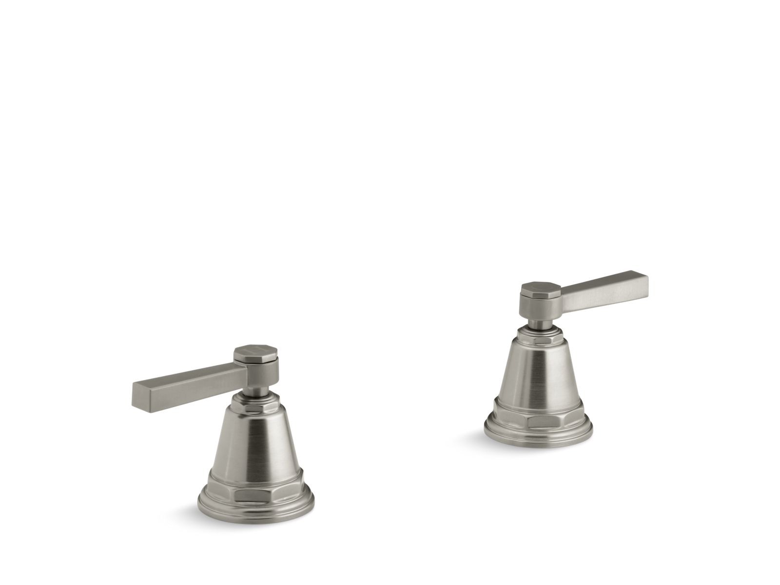 KOHLER Pinstripe Pure Deck-Mount Bath Faucet Handle Trim with Lever Design in Vibrant Brushed Nickel