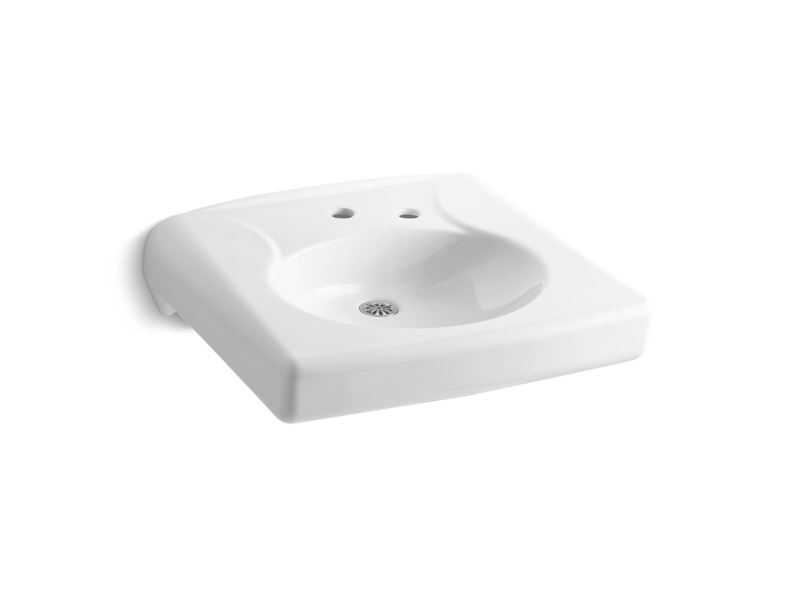 Kohler Co., Sinks, This Brenham wall-mount sink combines a fresh, natural style with the function and durability required for